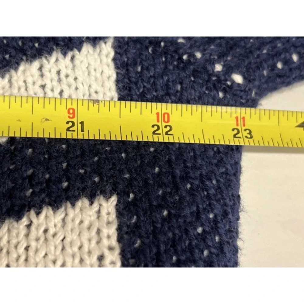 New Aerie Knit LOVE 1/4 Zip Blue Oversized  Pullover Sweater Fair Isle Size S - Picture 9 of 10